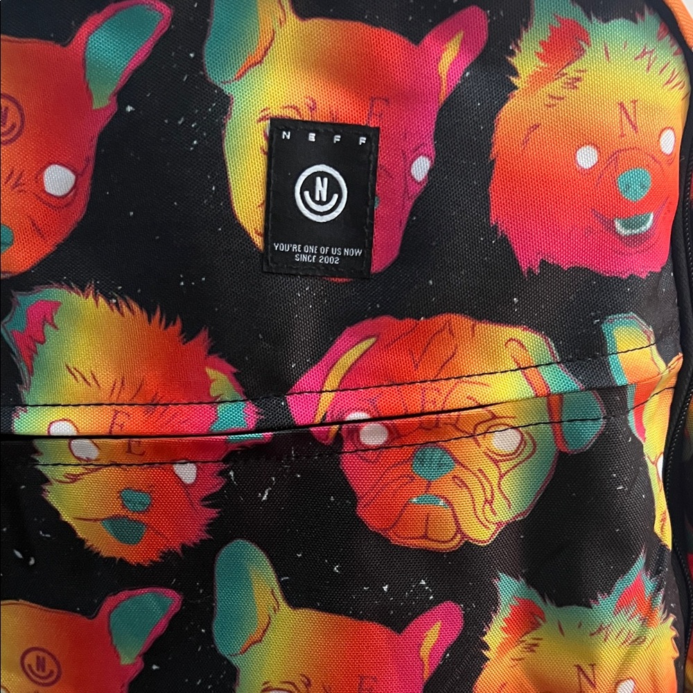 Neff Colorful Dog Print Backpack - Picture 4 of 7